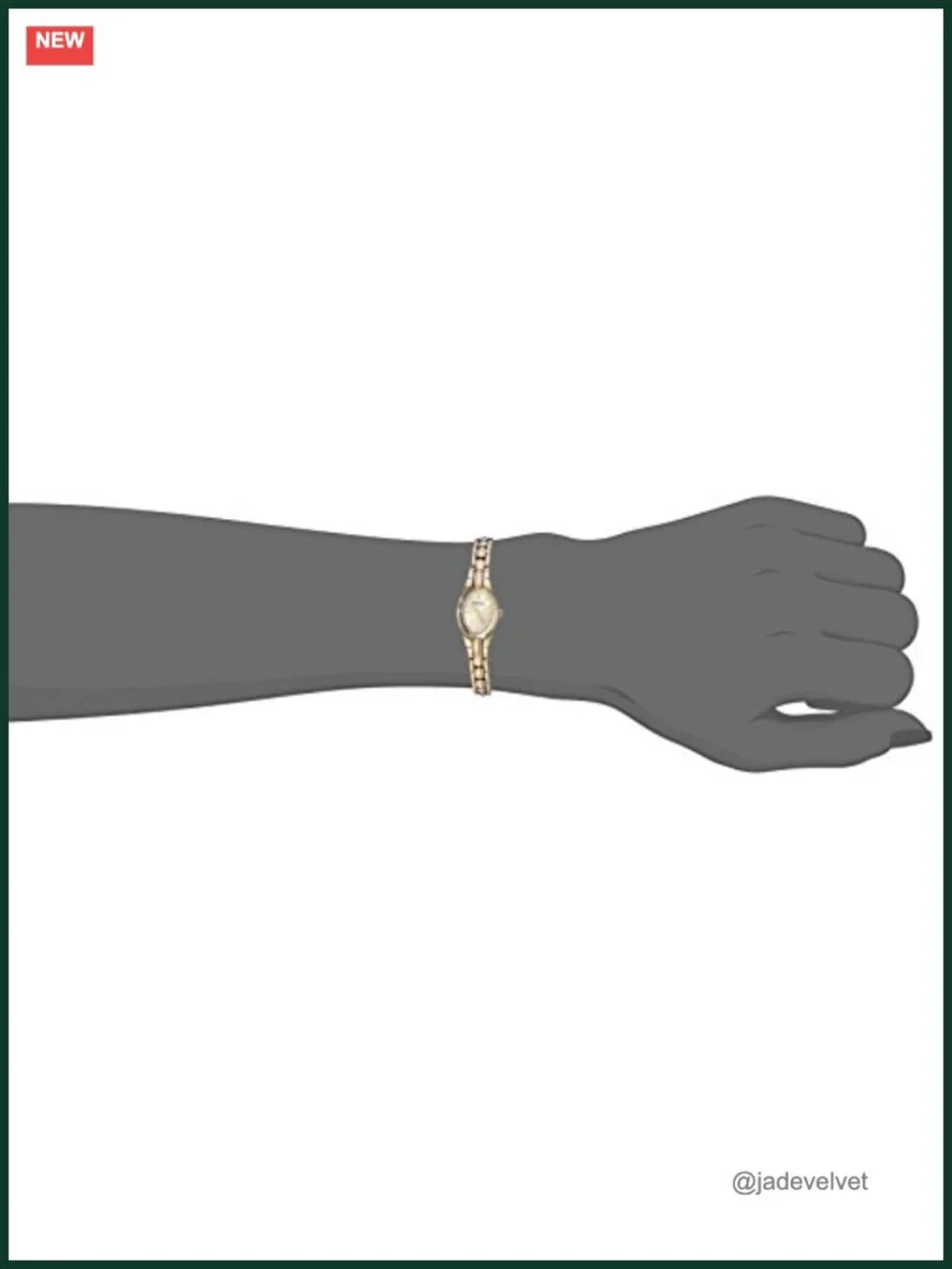 Oval Faceted Crystal Bracelet Watch Analog Quartz Gold